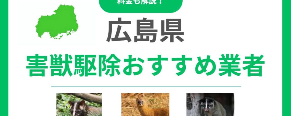 【広島県版】優良な害獣駆除業者10選！料金相場と信頼できる選び方をプロが解説