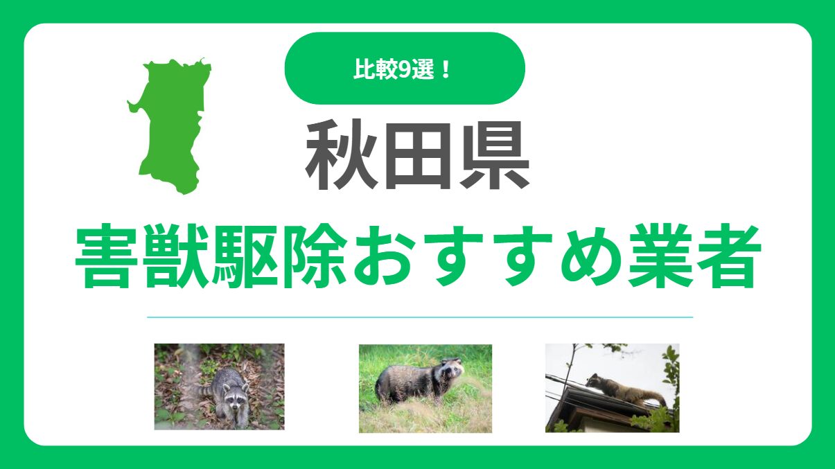 【秋田県】おすすめ害獣駆除業者9選を比較！料金の目安と信頼できる会社の選び方