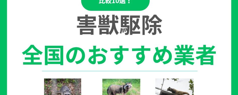 害獣駆除業者おすすめ10選！失敗しない選び方と料金相場を徹底比較！【全国対応】
