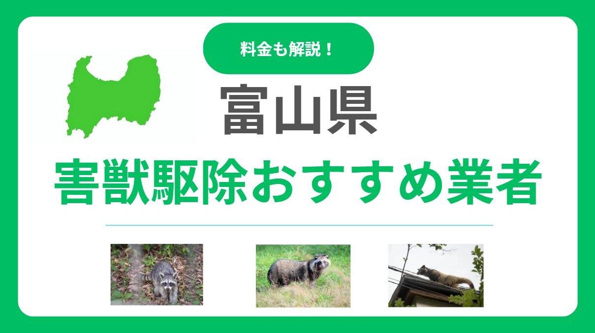 富山県の害獣駆除おすすめ業者10選｜信頼できる会社の選び方と費用相場
