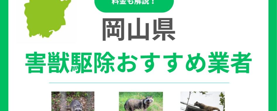 岡山県の害獣駆除業者おすすめ13選！料金相場と信頼できる優良業者の見極め方