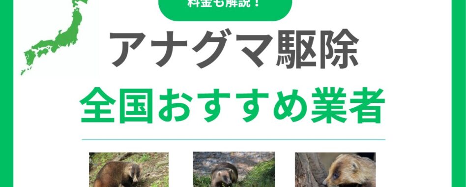アナグマ駆除業者おすすめランキング12社！口コミ・評判の良い業者を徹底比較！